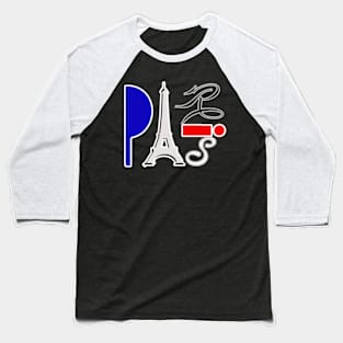 Paris France Eiffel Tower Baseball T-Shirt